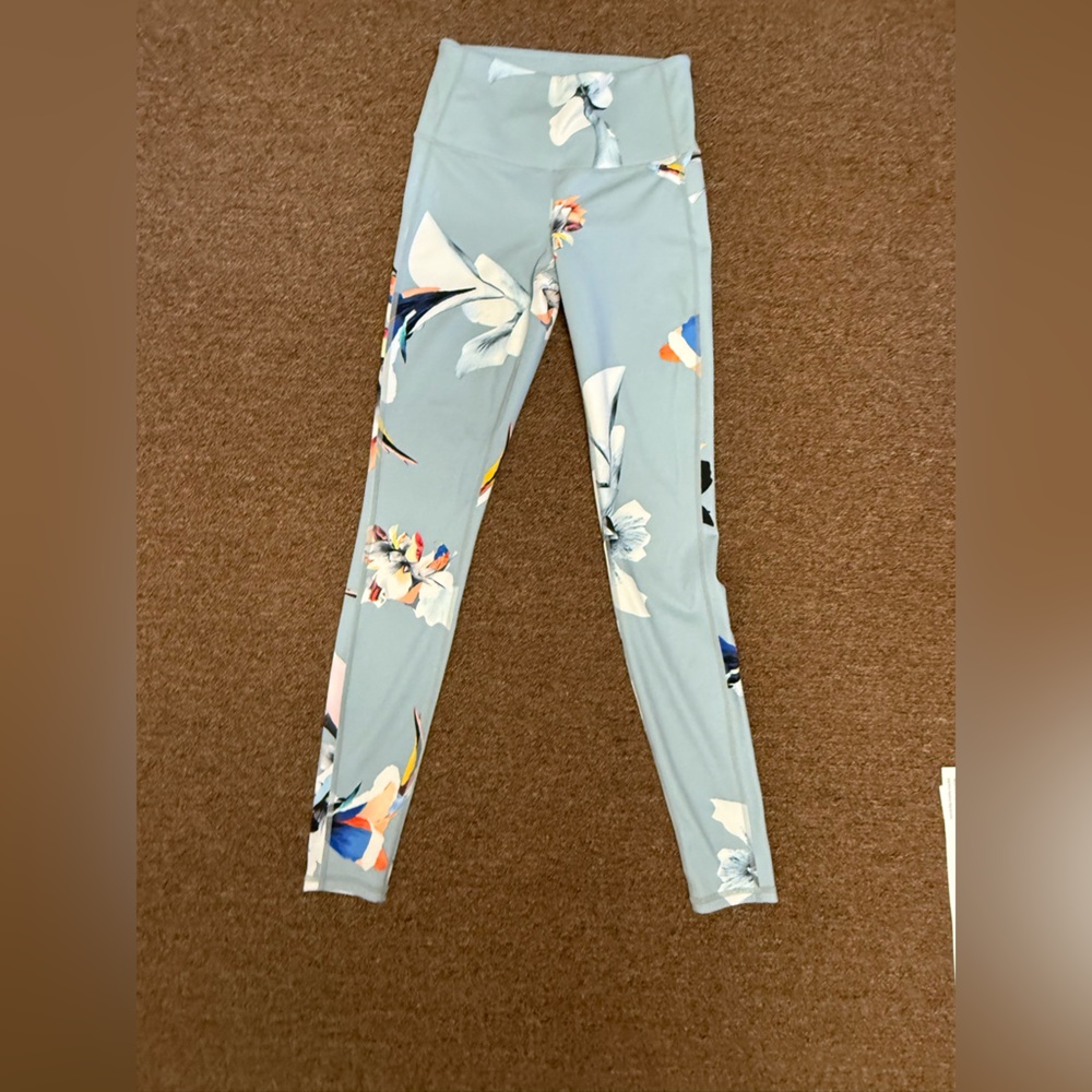 Athleta Light Blue Floral Activewear